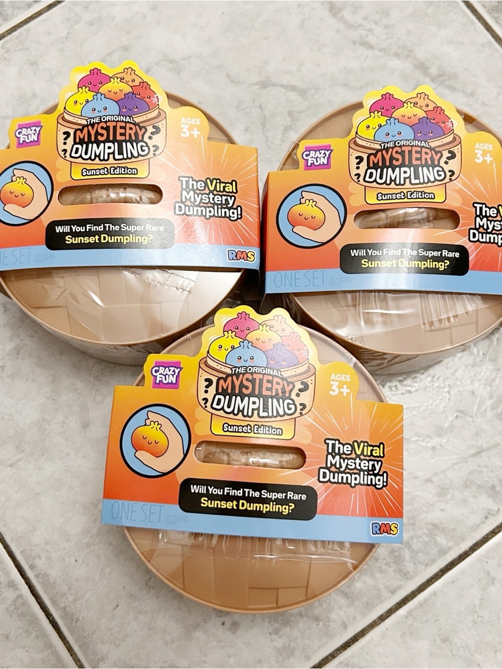 VIRAL Crazy Fun Squishy Mystery Dumpling - Sunset Edition LOT OF 3 SEALED